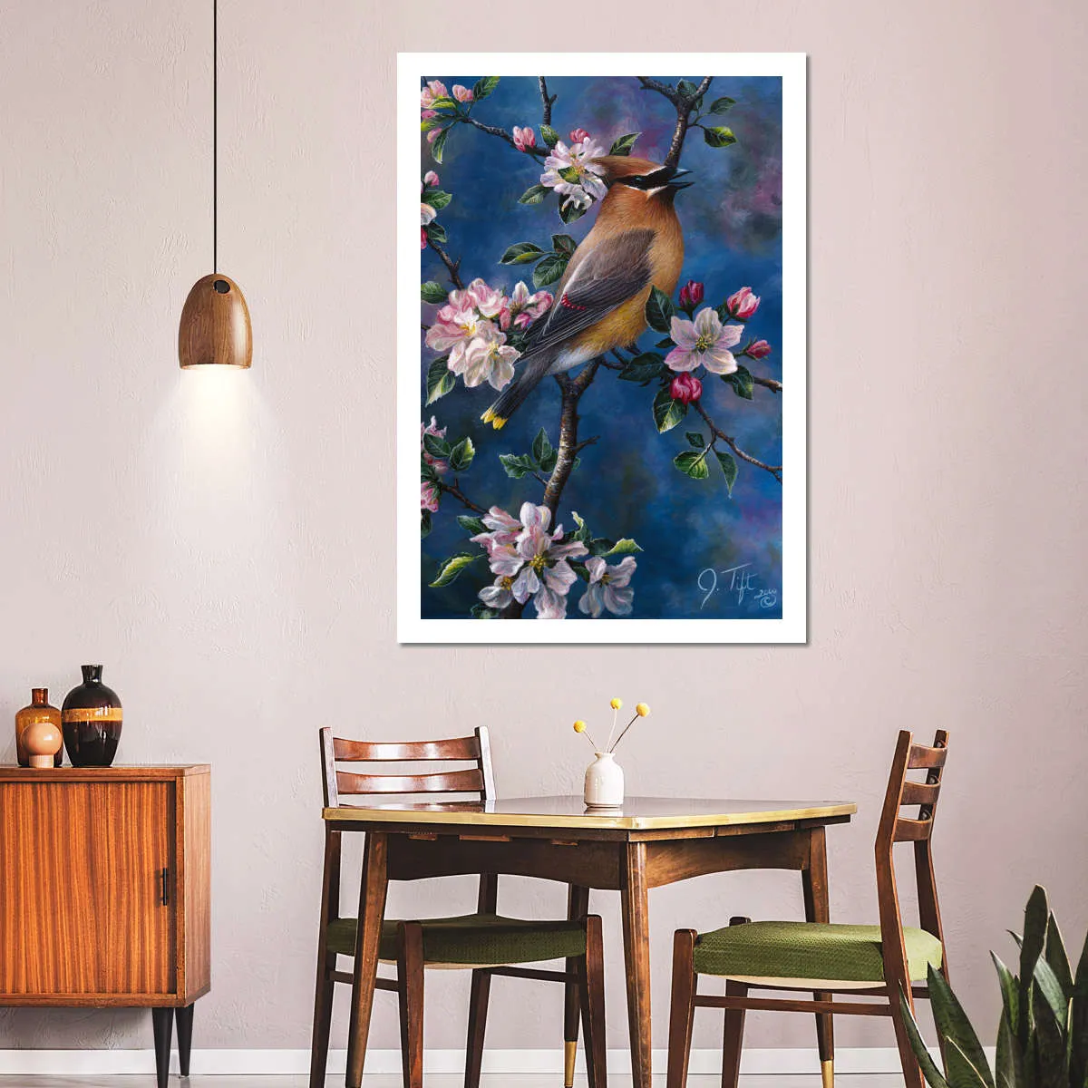 A Cedar Waxwing Wall Art