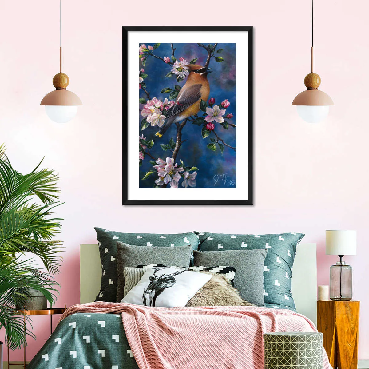 A Cedar Waxwing Wall Art