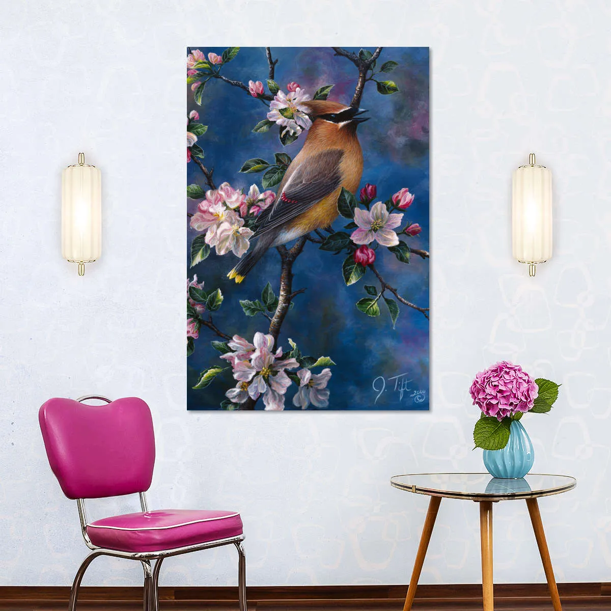 A Cedar Waxwing Wall Art