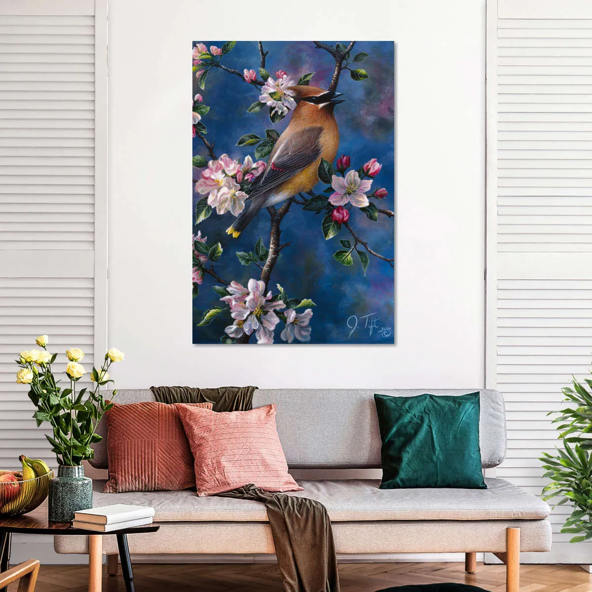 A Cedar Waxwing Wall Art