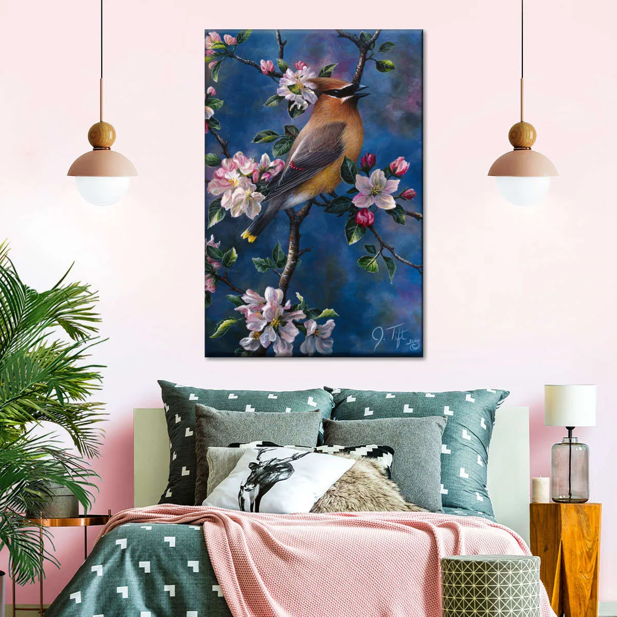 A Cedar Waxwing Wall Art