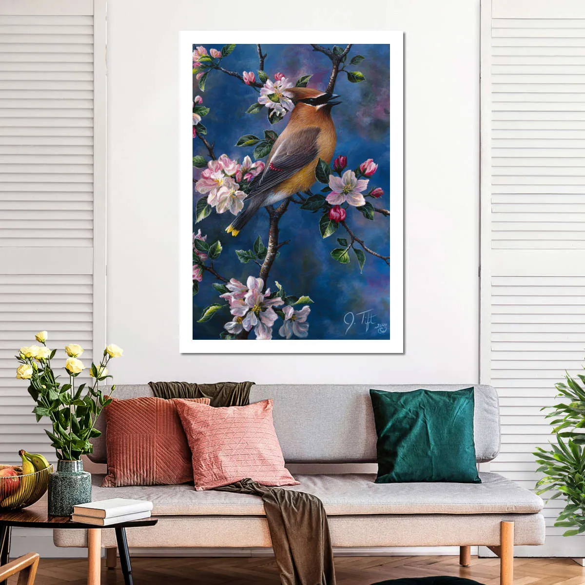 A Cedar Waxwing Wall Art