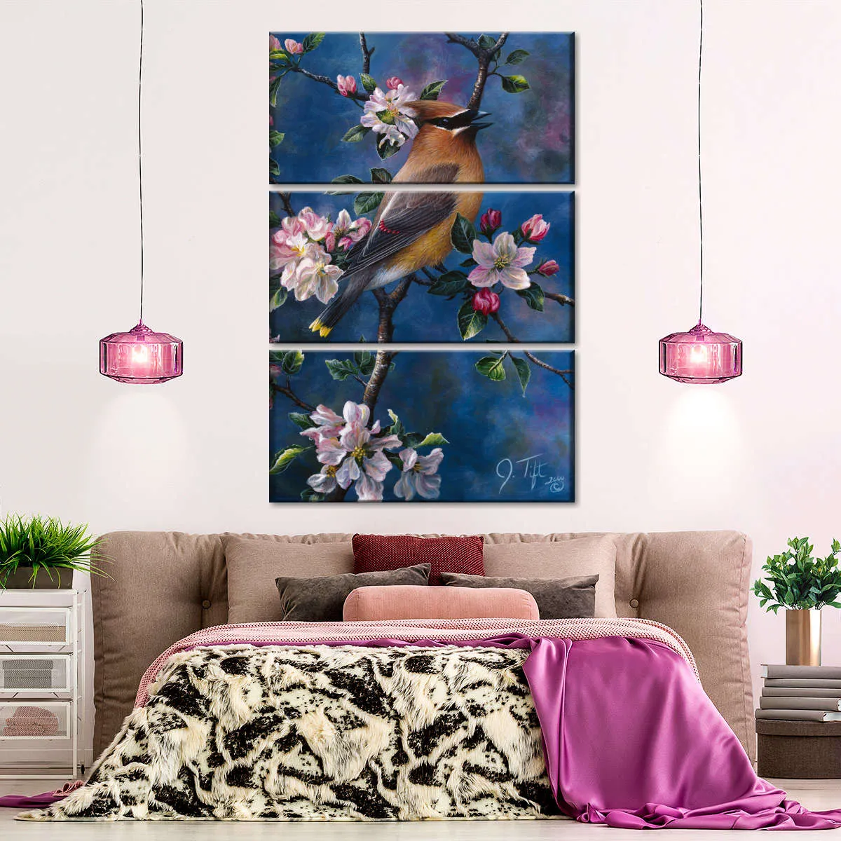 A Cedar Waxwing Wall Art