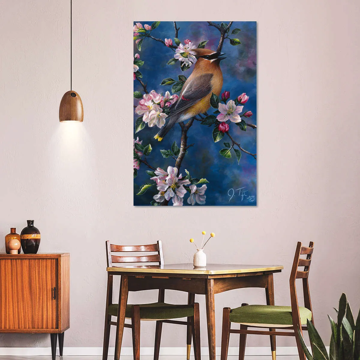 A Cedar Waxwing Wall Art