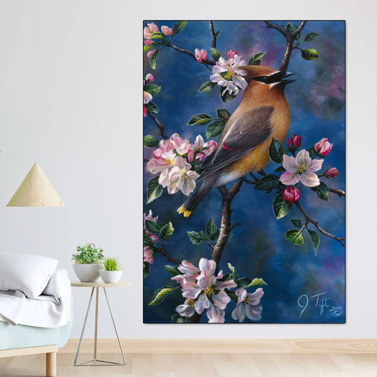 A Cedar Waxwing Wall Art