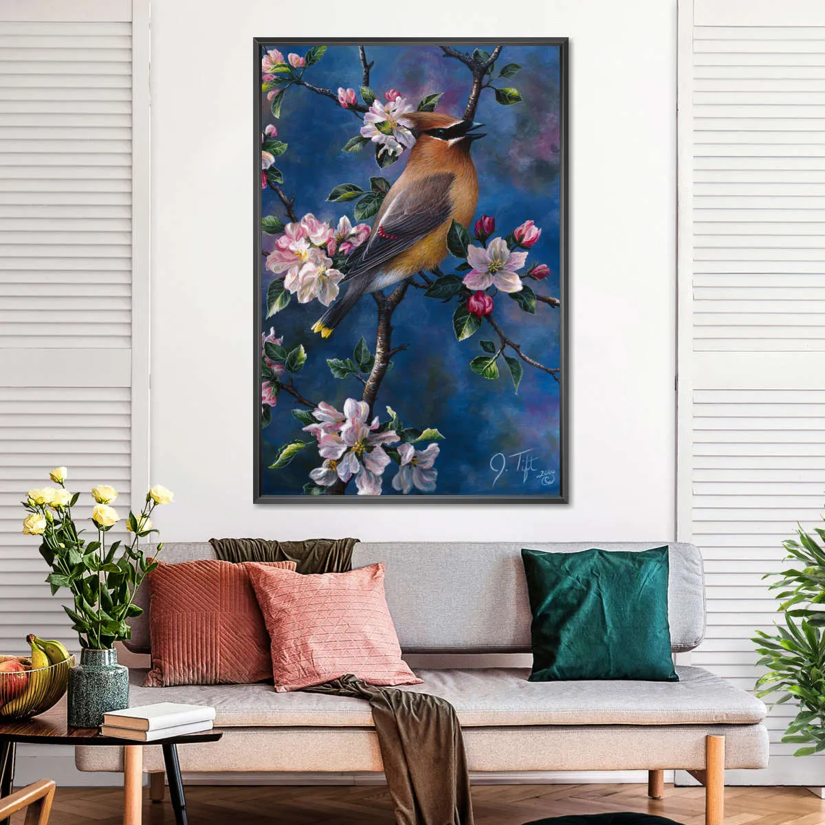 A Cedar Waxwing Wall Art