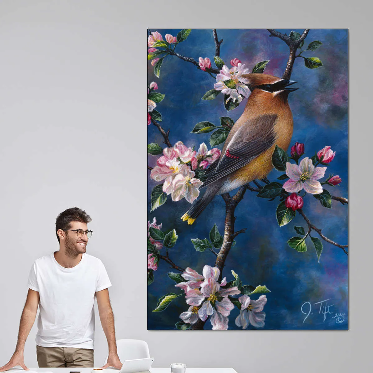 A Cedar Waxwing Wall Art