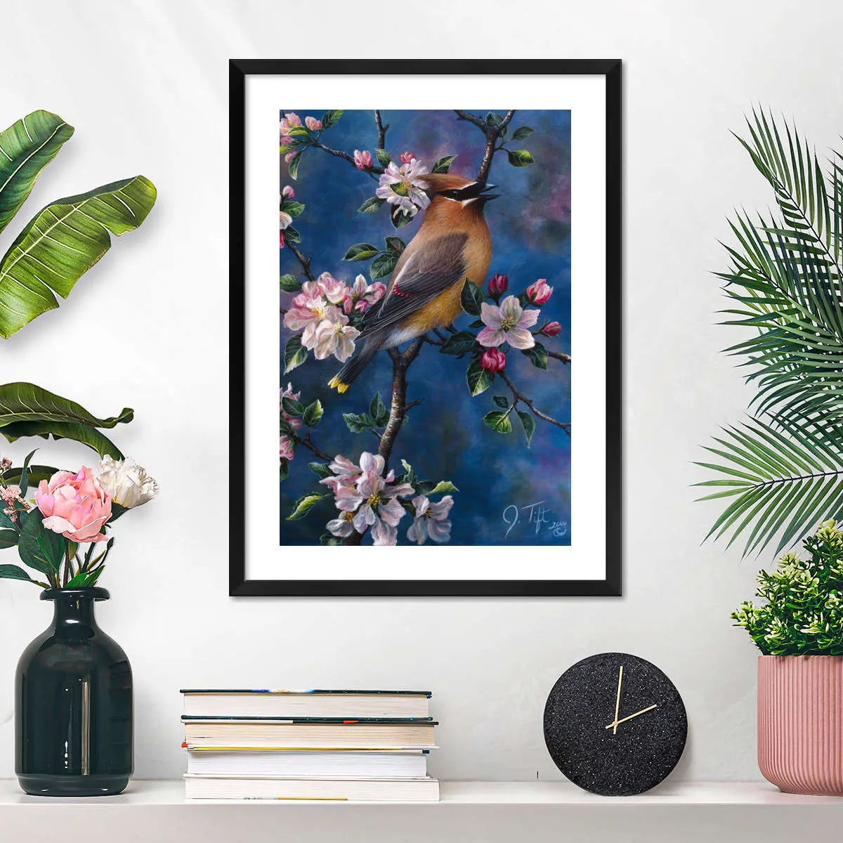 A Cedar Waxwing Wall Art