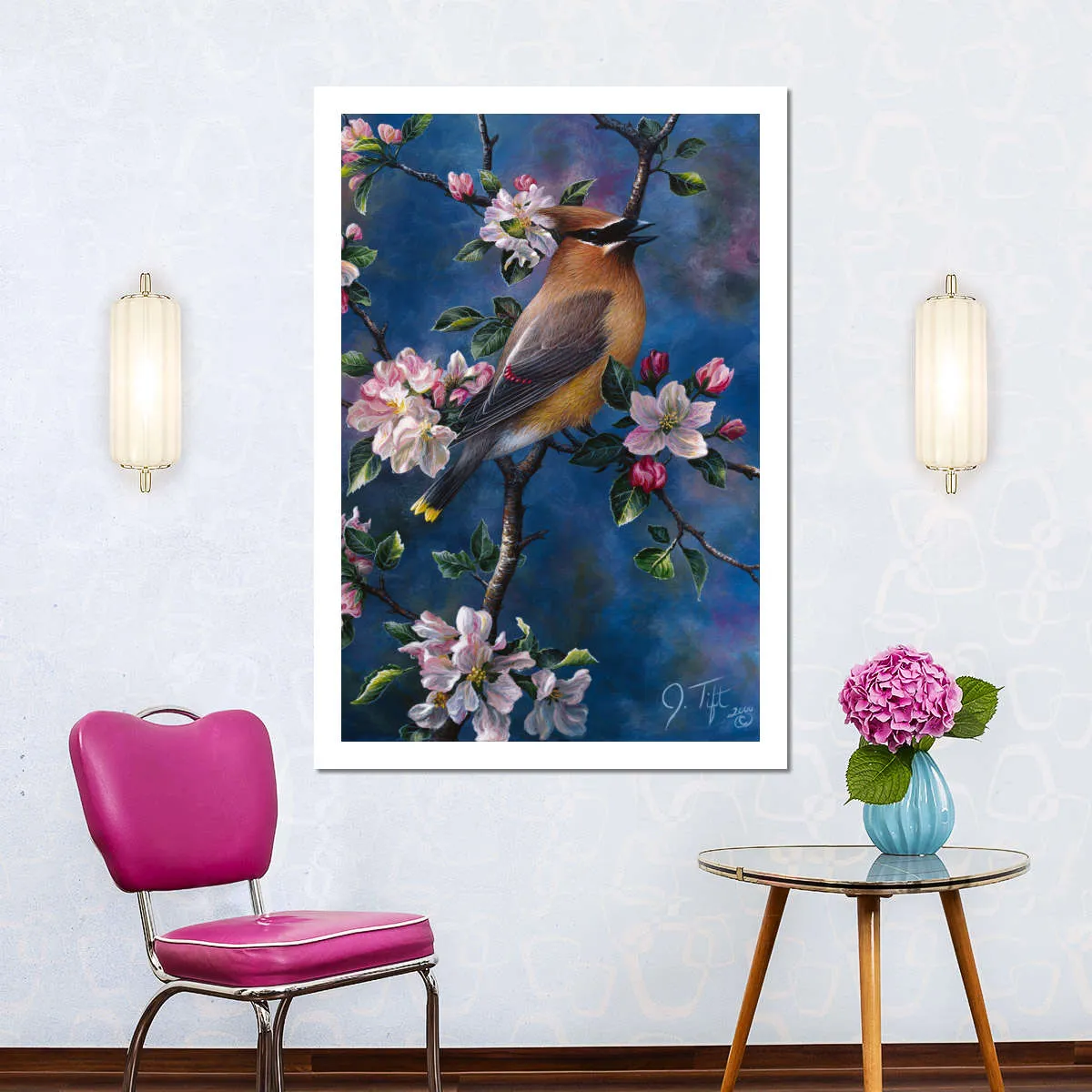 A Cedar Waxwing Wall Art