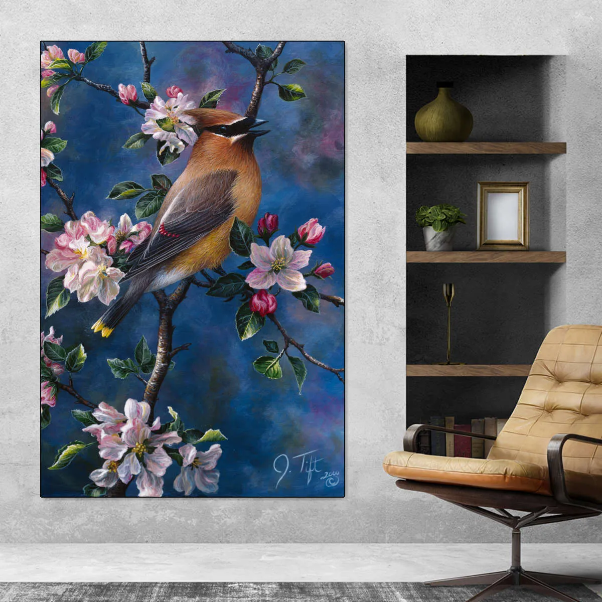 A Cedar Waxwing Wall Art