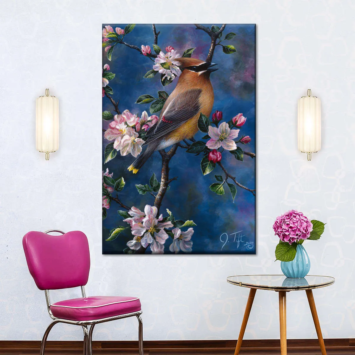 A Cedar Waxwing Wall Art