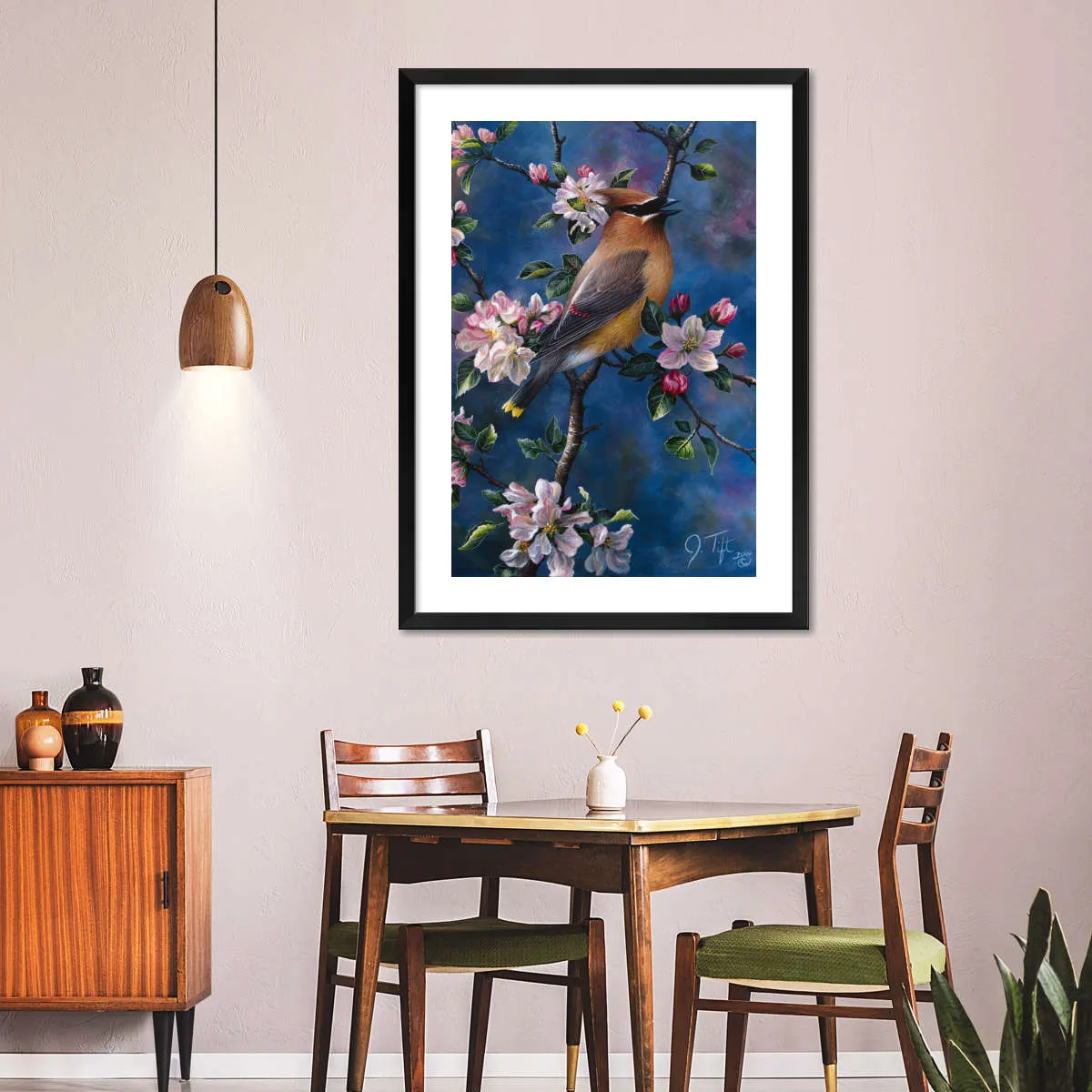 A Cedar Waxwing Wall Art