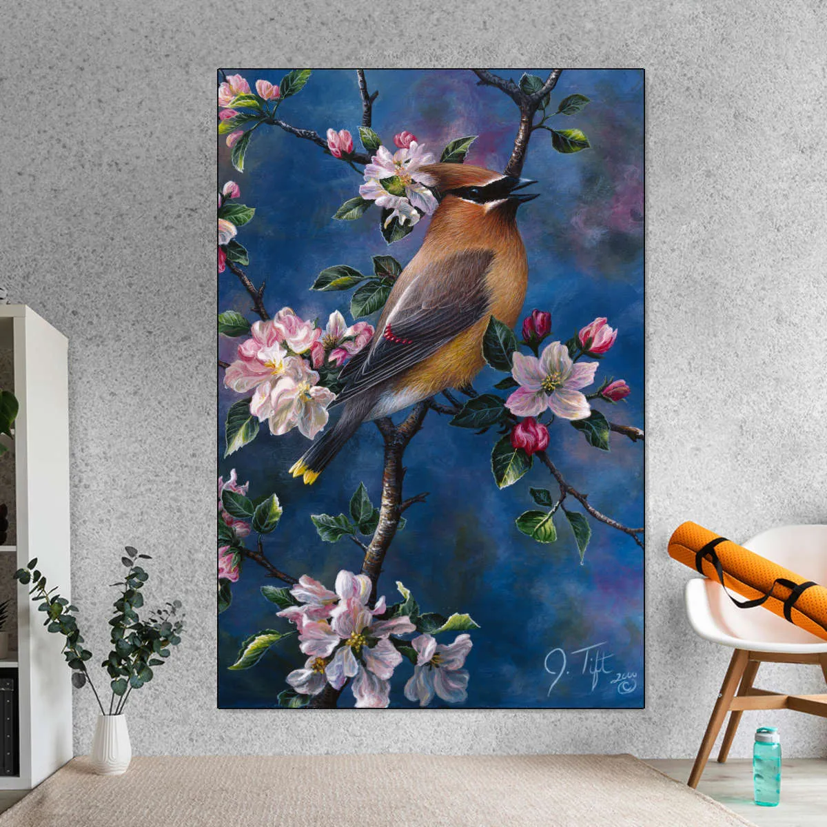 A Cedar Waxwing Wall Art