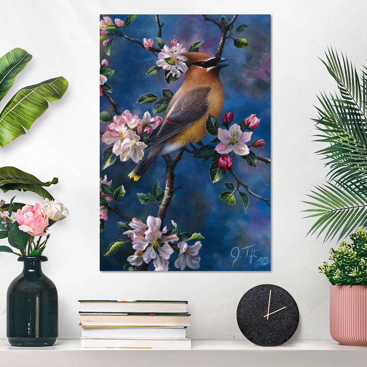 A Cedar Waxwing Wall Art