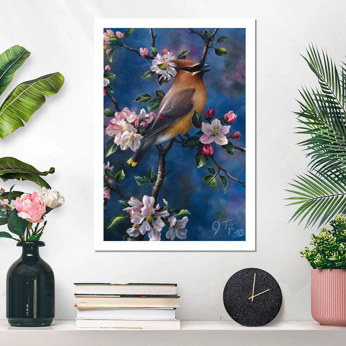 A Cedar Waxwing Wall Art