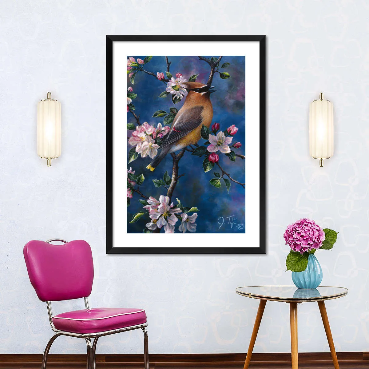 A Cedar Waxwing Wall Art