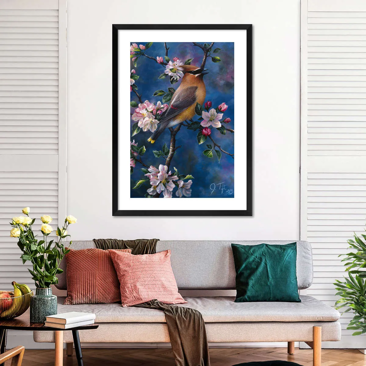 A Cedar Waxwing Wall Art