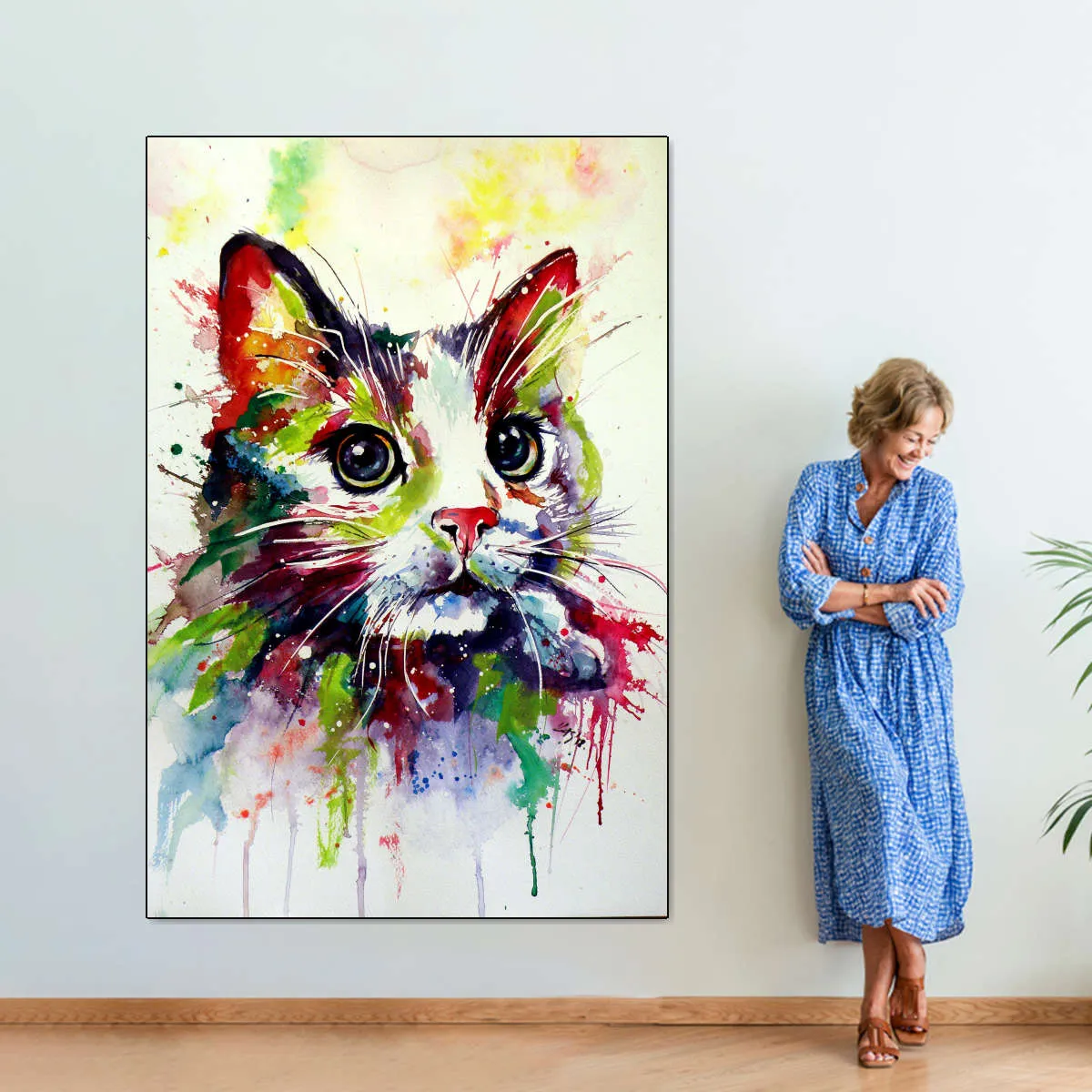A Colorful Cat Wall Art