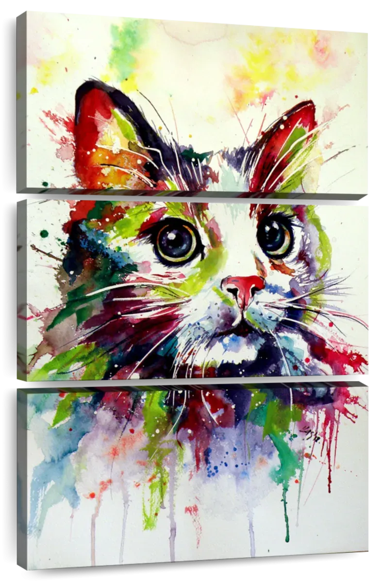 A Colorful Cat Wall Art