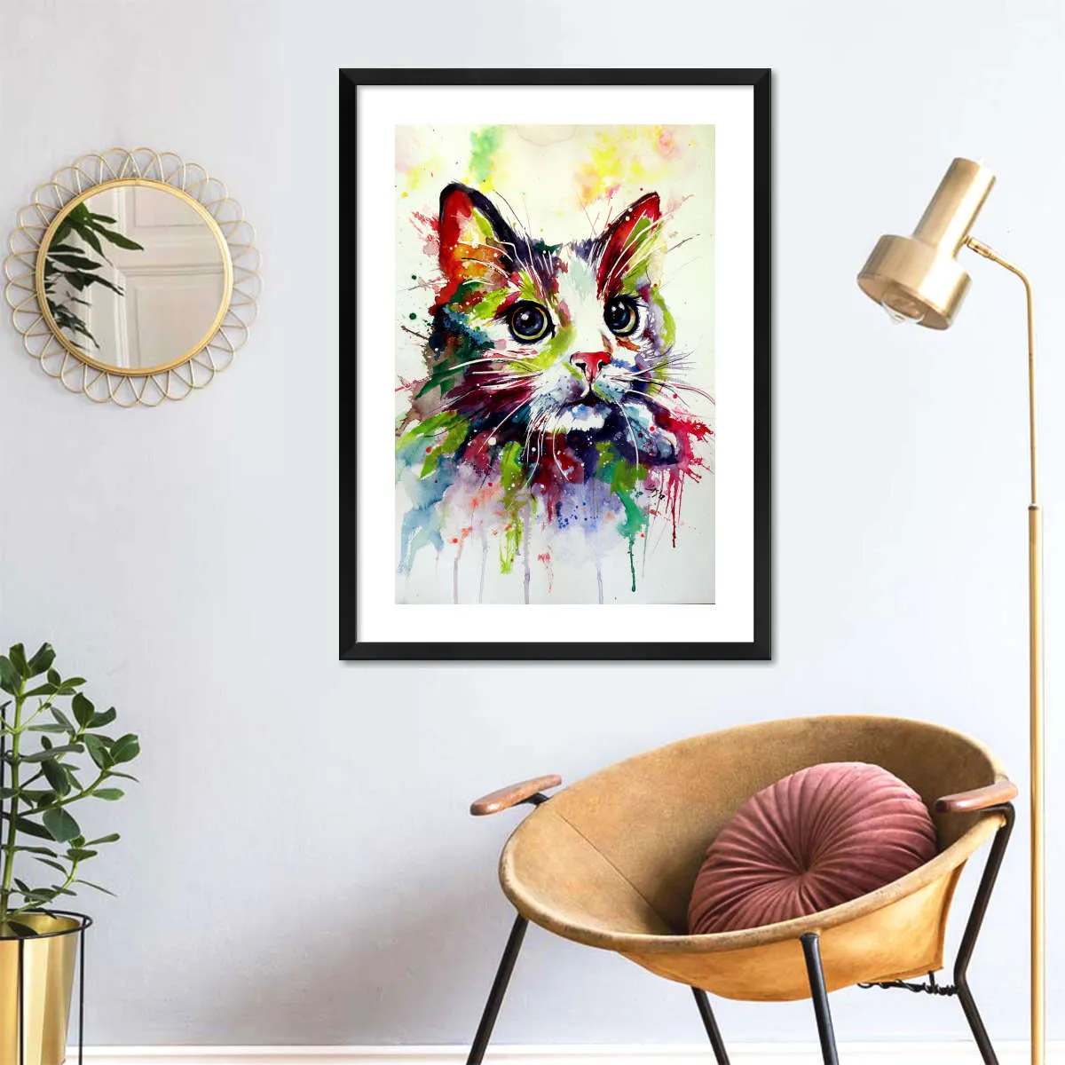 A Colorful Cat Wall Art