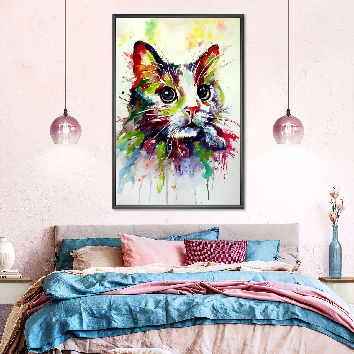 A Colorful Cat Wall Art