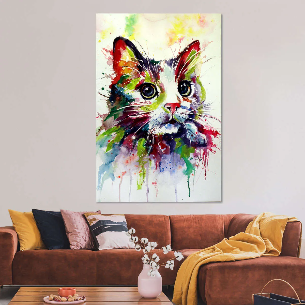 A Colorful Cat Wall Art