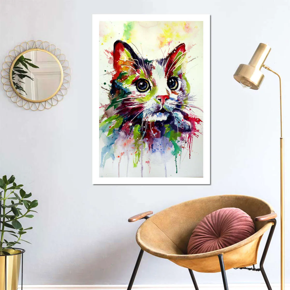 A Colorful Cat Wall Art