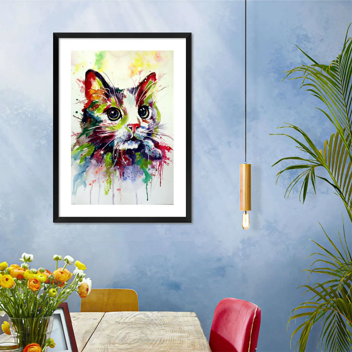 A Colorful Cat Wall Art