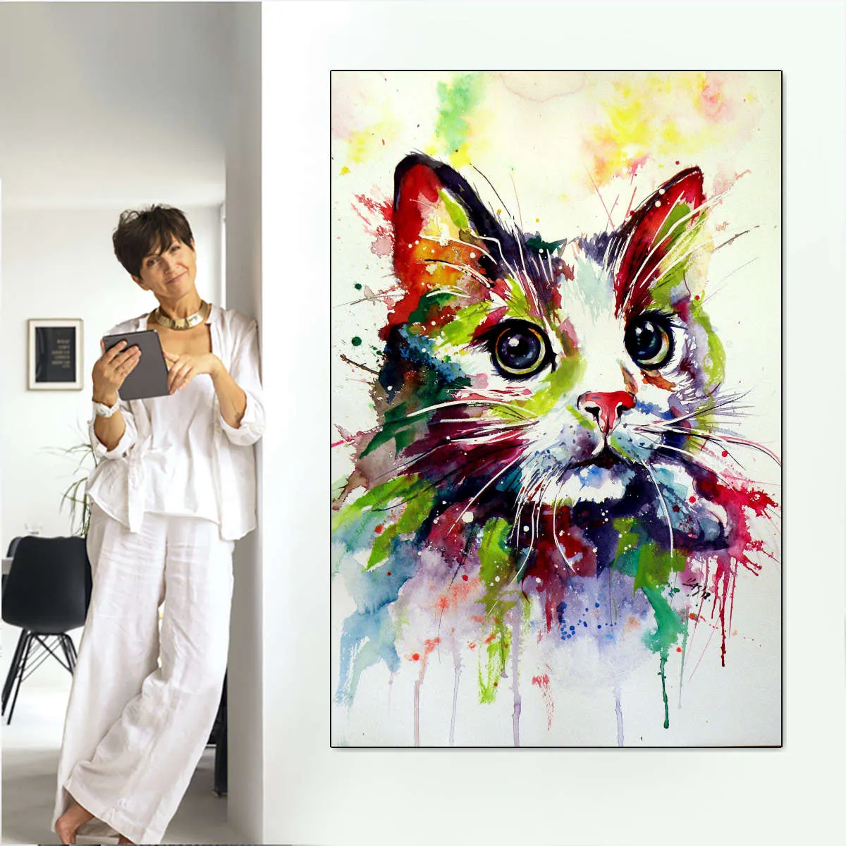 A Colorful Cat Wall Art
