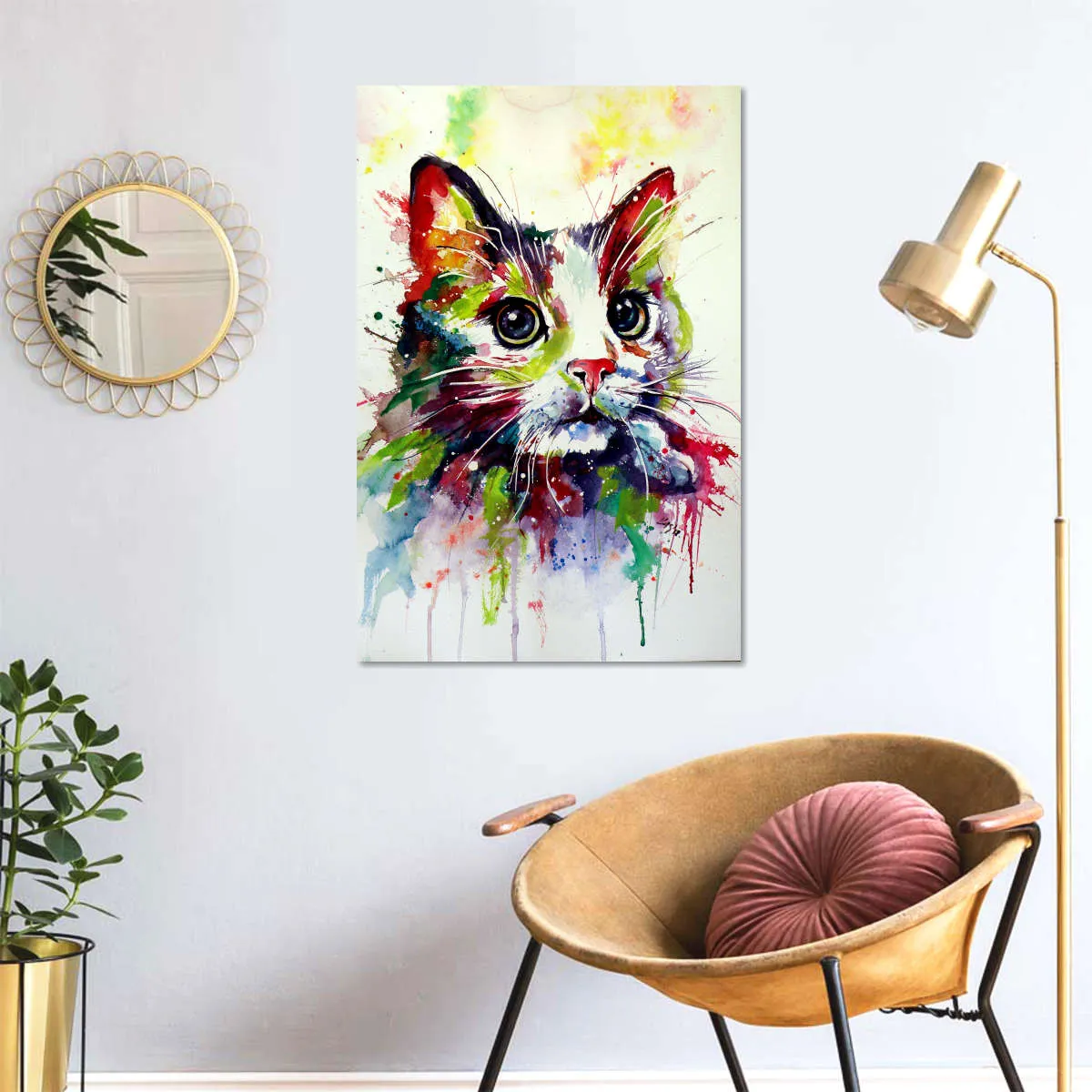 A Colorful Cat Wall Art