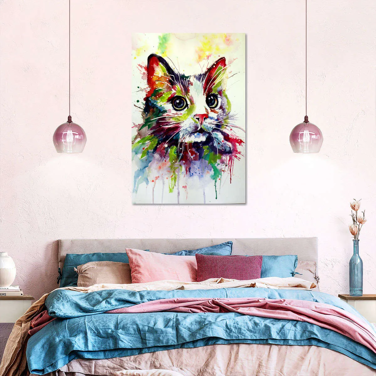 A Colorful Cat Wall Art