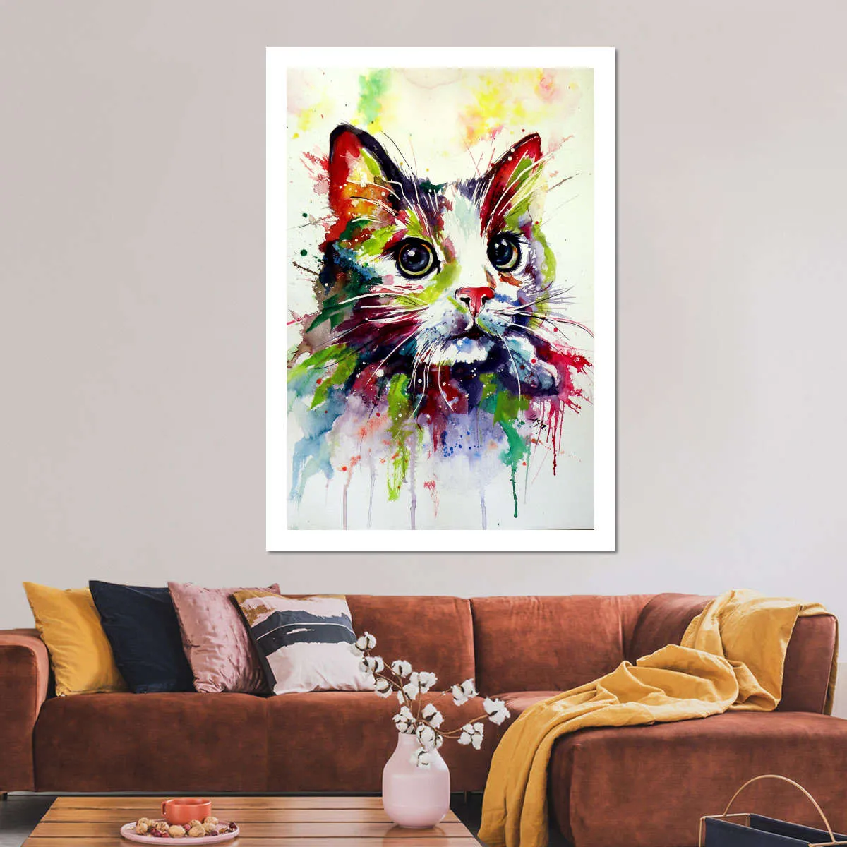 A Colorful Cat Wall Art