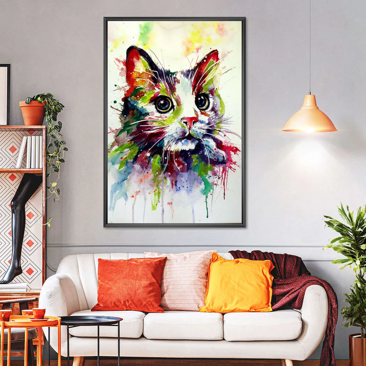 A Colorful Cat Wall Art