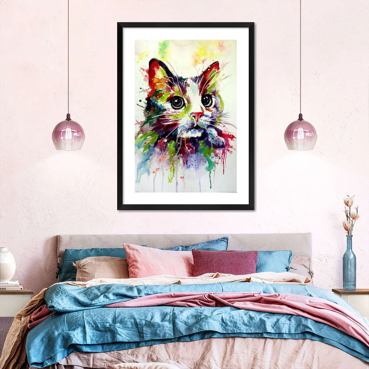 A Colorful Cat Wall Art