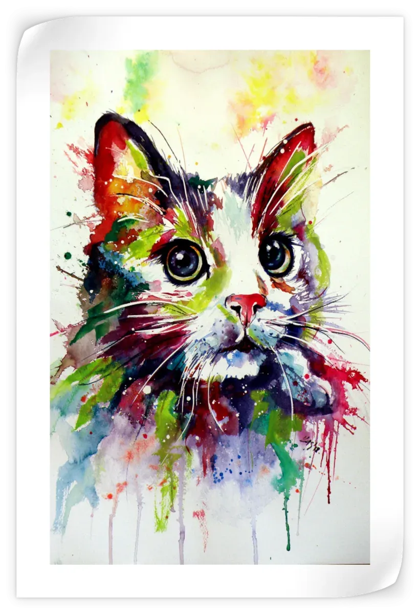 A Colorful Cat Wall Art