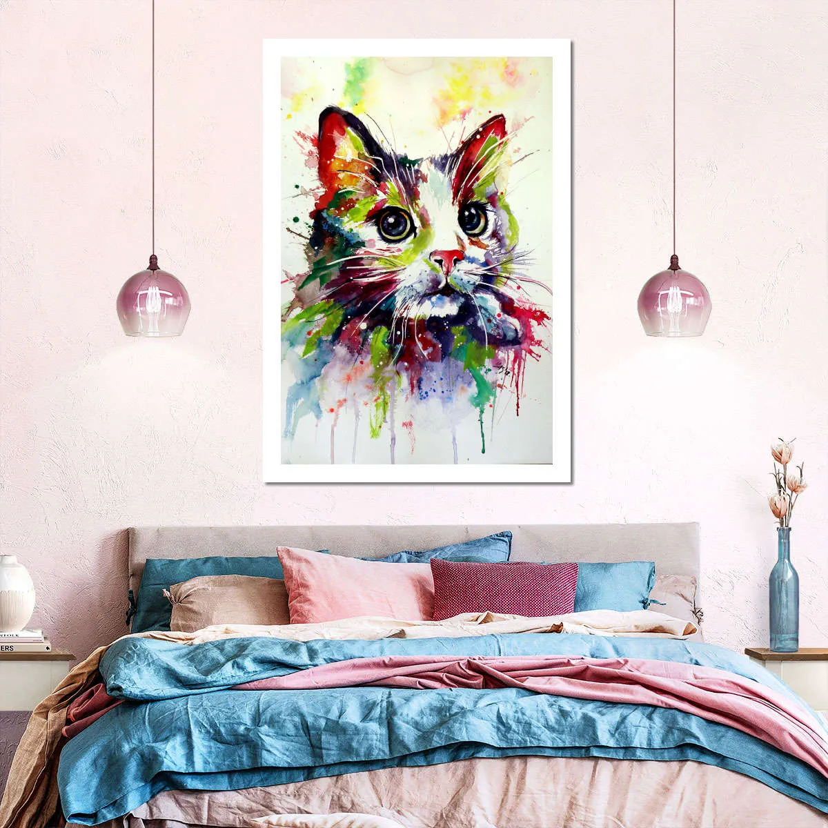A Colorful Cat Wall Art