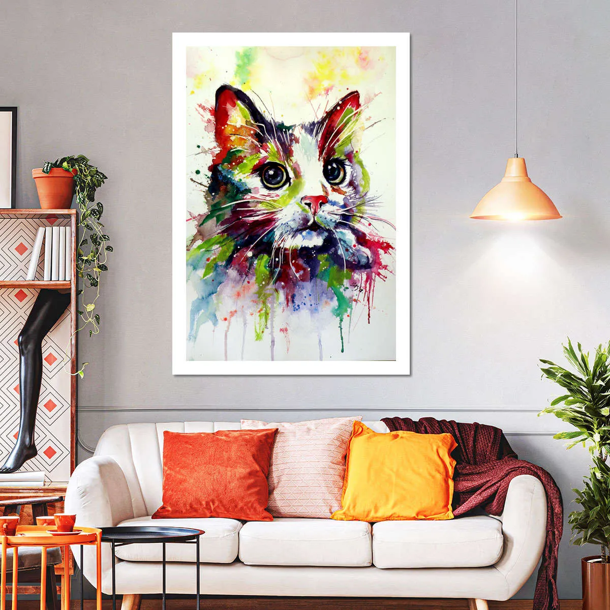 A Colorful Cat Wall Art