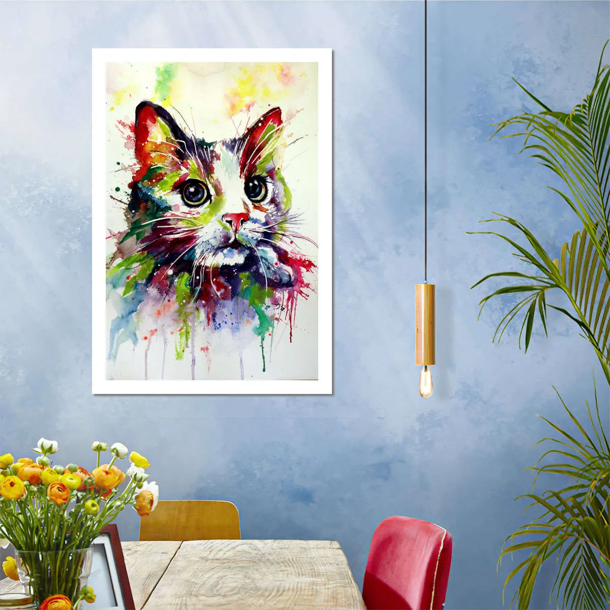 A Colorful Cat Wall Art