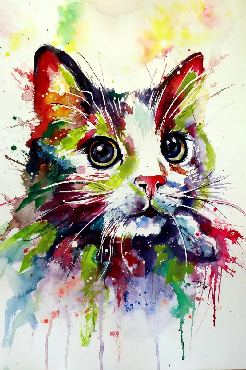 A Colorful Cat Wall Art