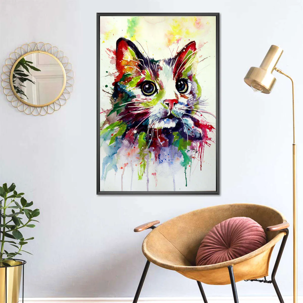 A Colorful Cat Wall Art