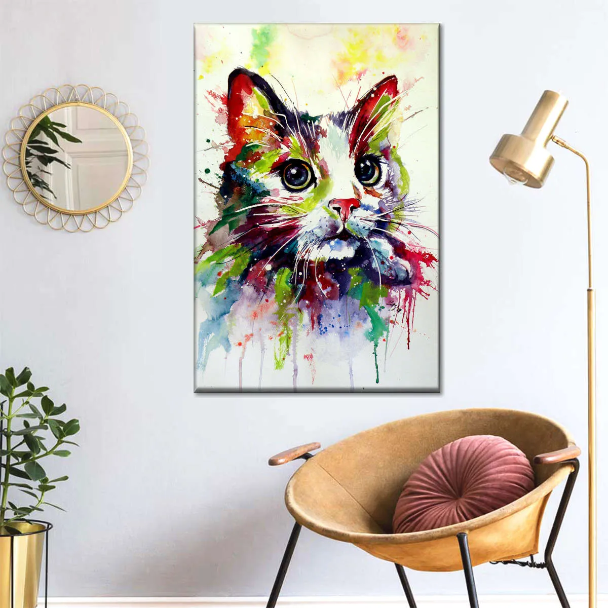 A Colorful Cat Wall Art