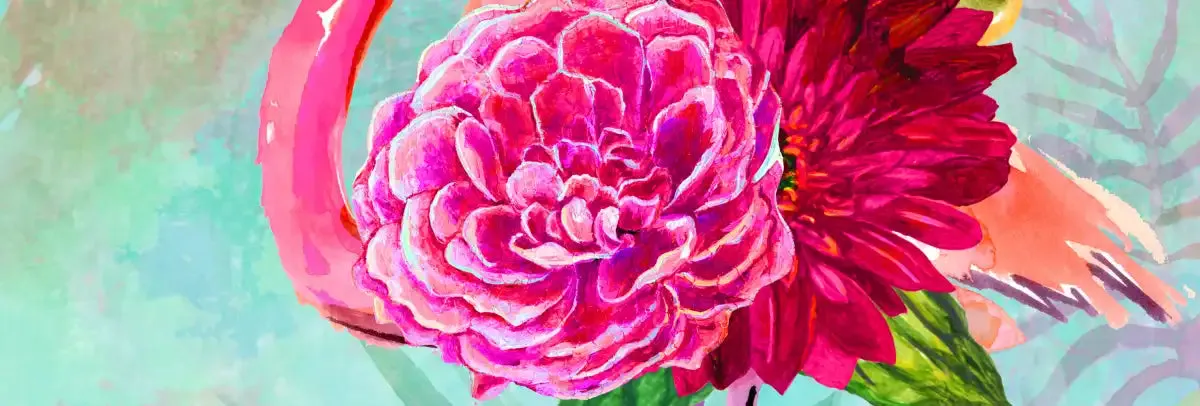 A Floral Flamingo Wall Art