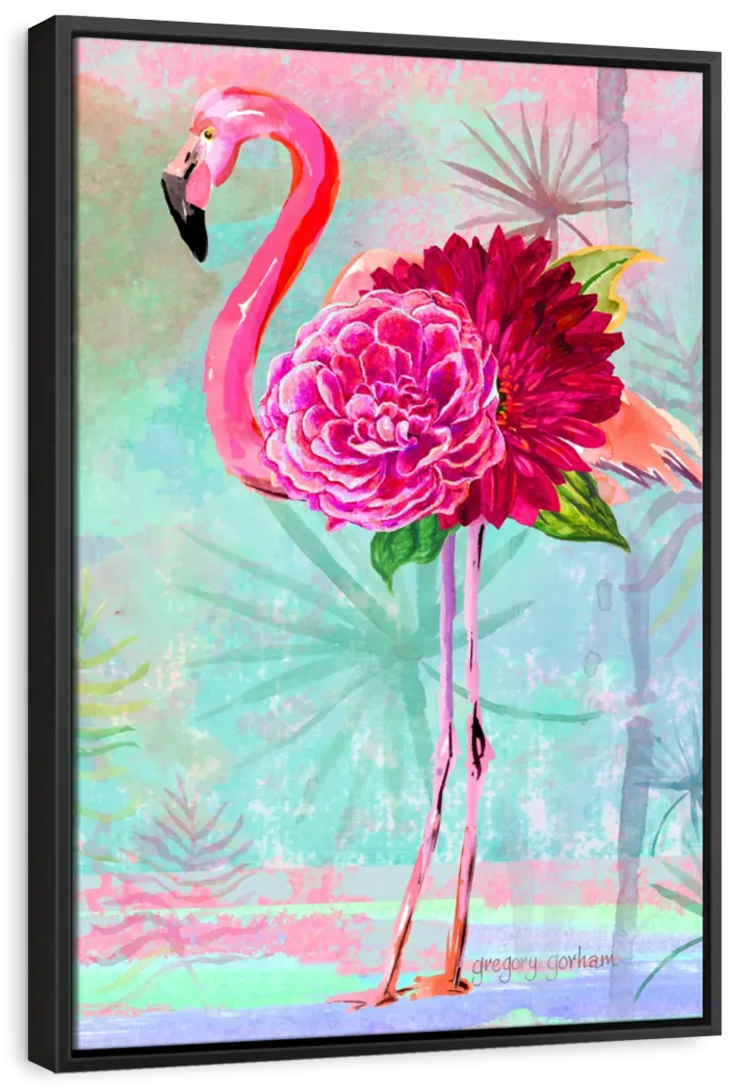 A Floral Flamingo Wall Art