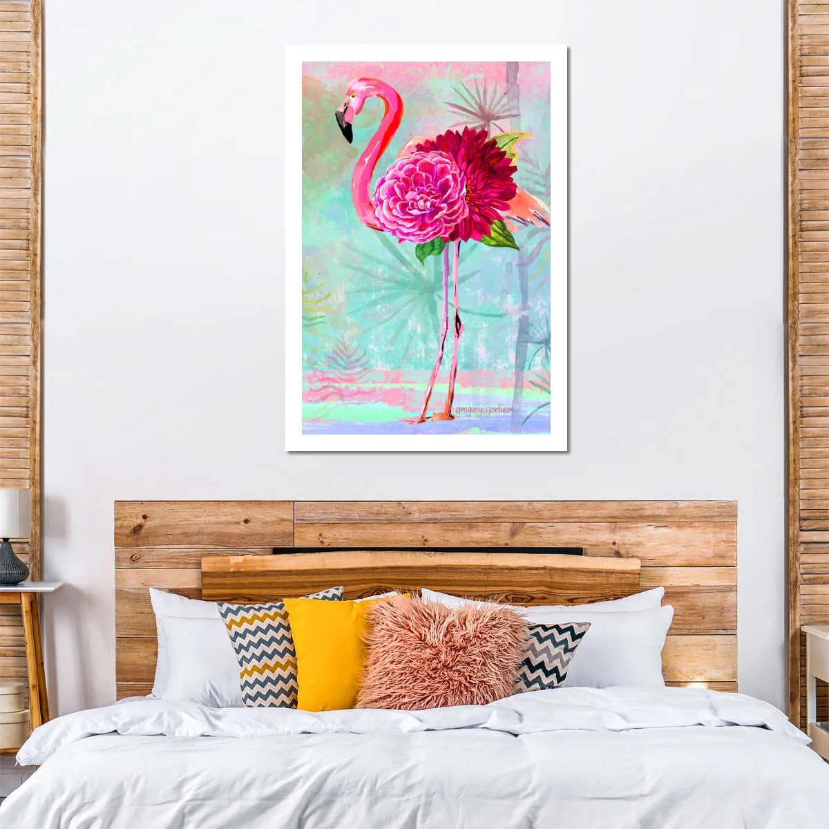 A Floral Flamingo Wall Art