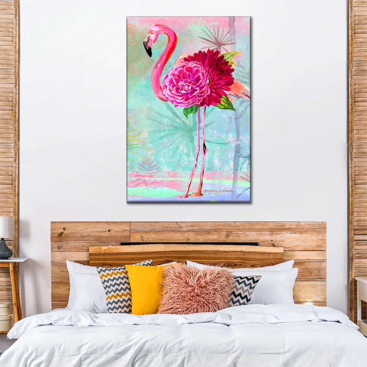 A Floral Flamingo Wall Art