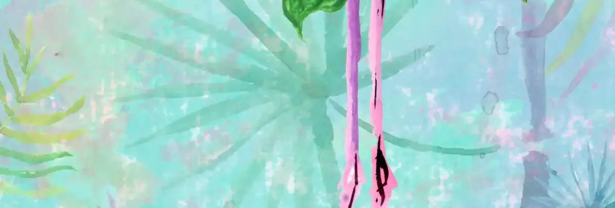 A Floral Flamingo Wall Art