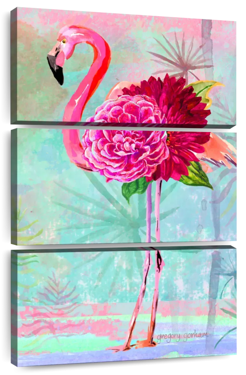 A Floral Flamingo Wall Art