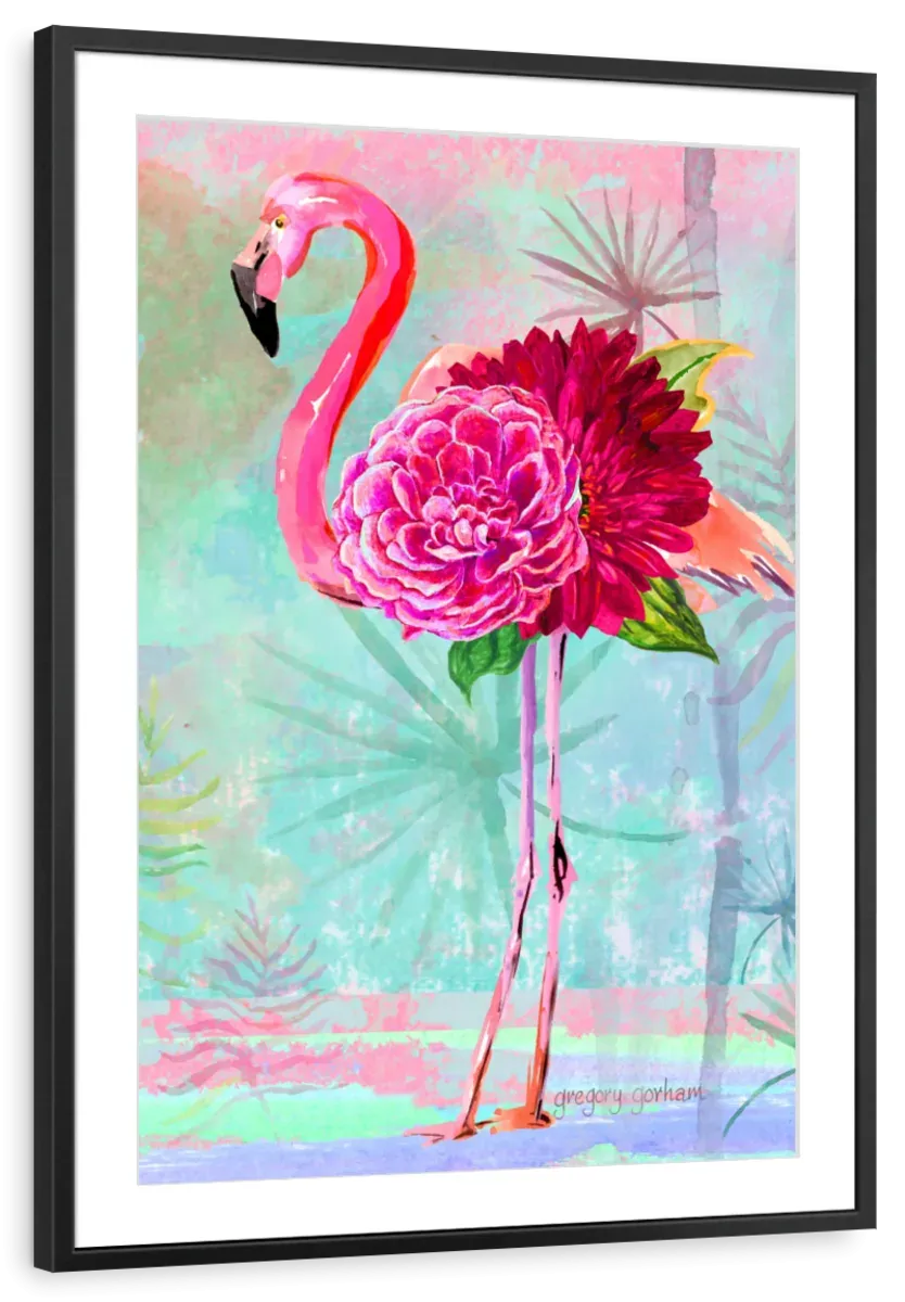 A Floral Flamingo Wall Art
