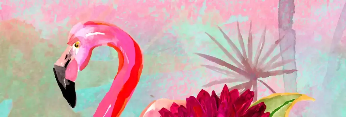 A Floral Flamingo Wall Art