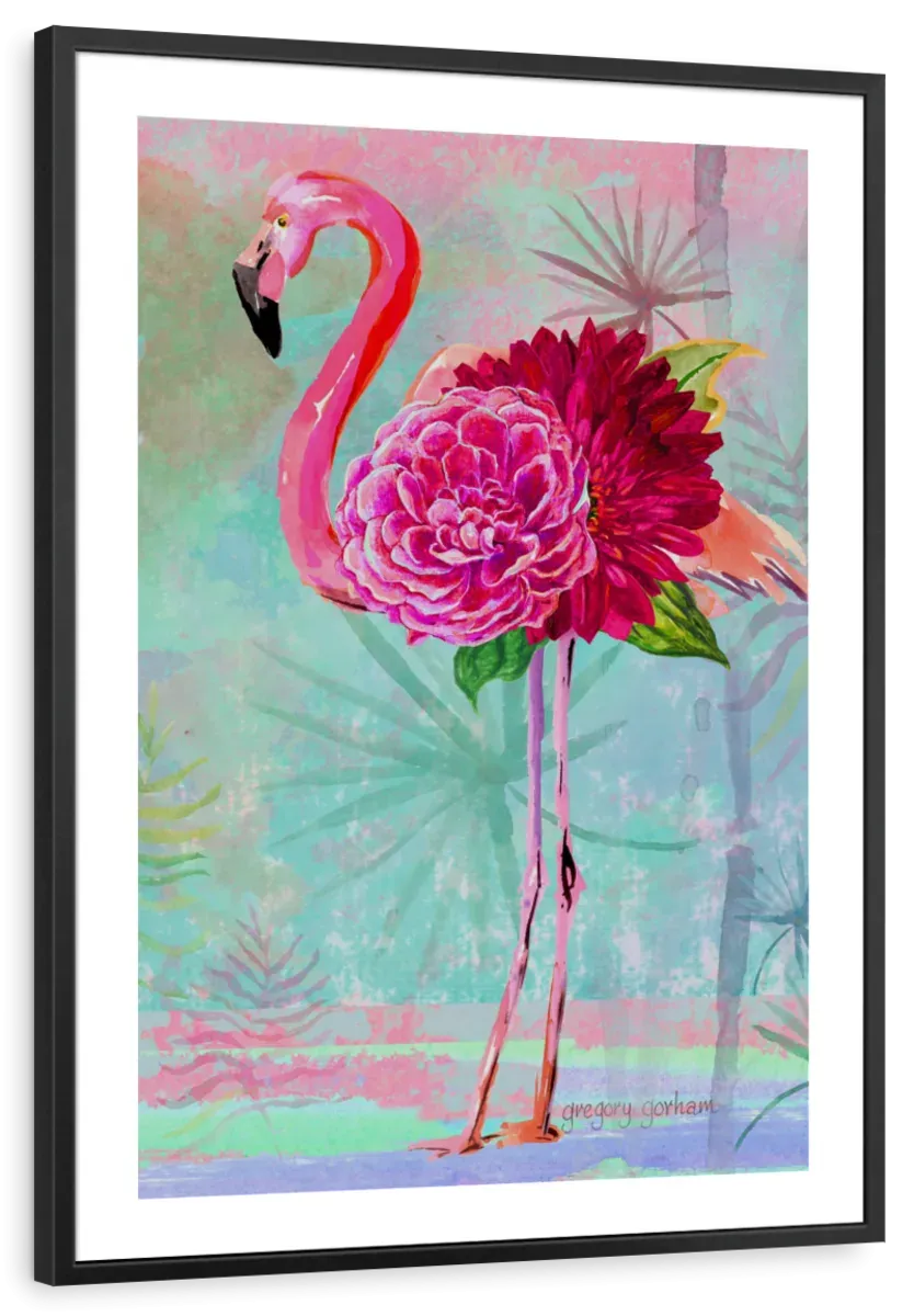 A Floral Flamingo Wall Art